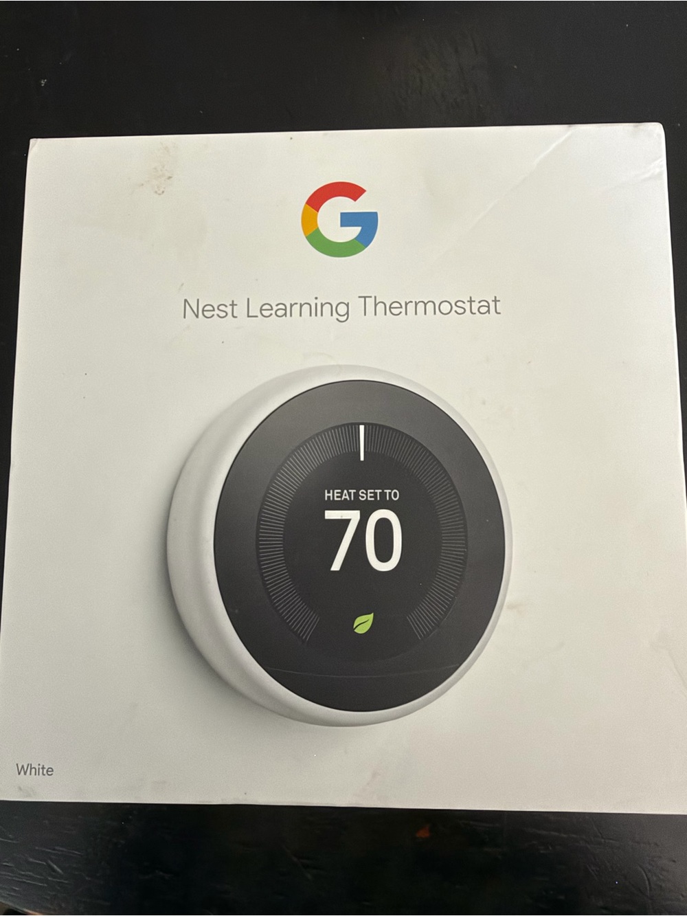 google Nest Learning Thermostat - White with Black Display